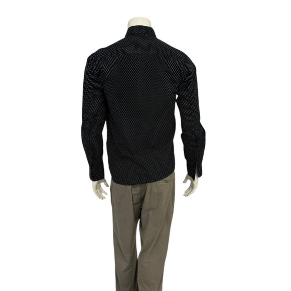 Agnes B. Homme Paris Mens Black Polka Dot Button Shirt - Picture 3 of 5